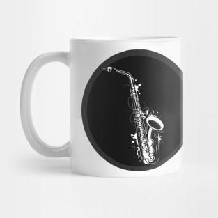 white saxophone graffiti patch Mug